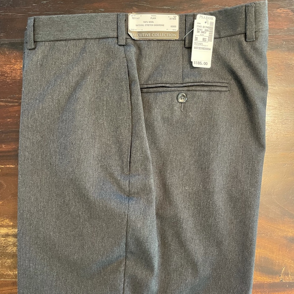 Men’s Jos. A. Bank grey wool flat front suit pants